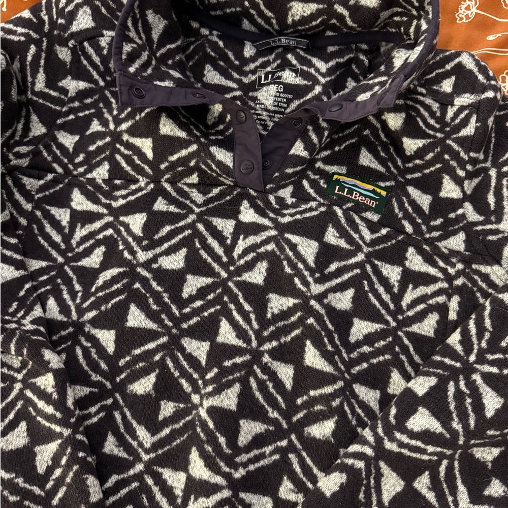 L.L.Bean Patterned Fleece Pullover - image 4